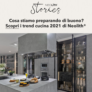 Cucine contemporanee Neolith: isole, paraspruzzi e materiali green