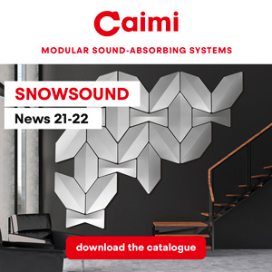 Sistemi fonoassorbenti modulari Caimi Snowsound: estetica e comfort acustico