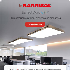 Sistema di climatizzazione con isole modulari: Barrisol Cloud Clim