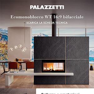 Caminetto a legna bifacciale Palazzetti: l'ecomonobloco ecosostenibile e tecnologico