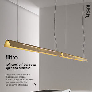 Lampada a sospensione Filtro by Vesoi: soft contrast between light and shadow