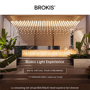 Brokis Light Experience: partecipa allo streaming e scopri il Virtual Hotel