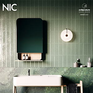 Nic, consolle lavabo Trama in legno massello iroko