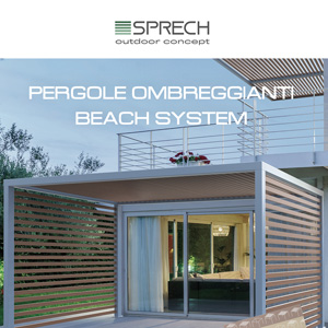 Pergola Beach di Sprech: orientabile, retrattile o fissa