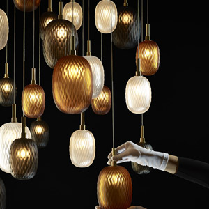 Lampade Bomma Metamorphosis, il cristallo si trasforma in gioielli luminosi