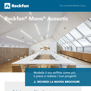 Modella il tuo soffitto con Rockfon Mono Acoustic, il controsoffitto acustico e antincendio