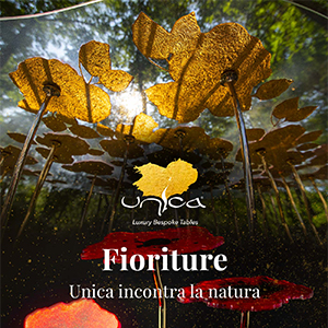 Tavoli su misura Unica, collezione Fioriture: la natura vive in ogni opera
