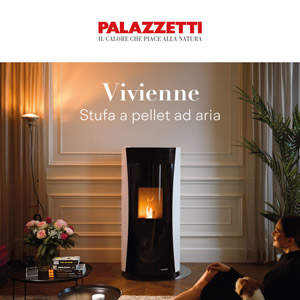 Stufa a pellet ad aria Vivienne di Palazzetti con tecnologia T3