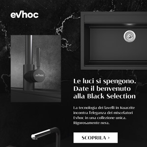 Lavelli in Kuarzite e miscelatori: scopri la Black Selection Evhoc
