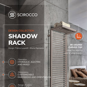 Radiatore e scaldasalviette per strutture ricettive Scirocco H Shadow Rack