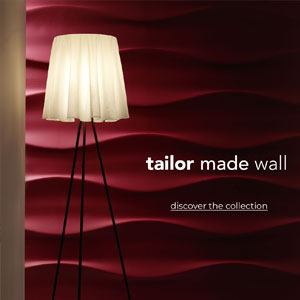 Piega, pannello con effetti tridimensionali: tailor made wall by 3D Surface
