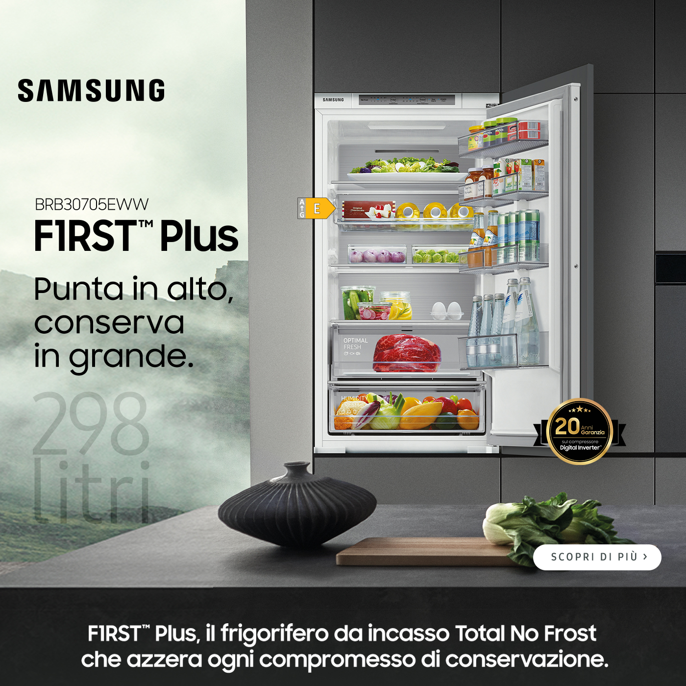 Samsung F1RST Plus: il frigorifero da incasso Total No Frost dall�elevata capacit�