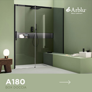 Progetta il bagno con il box doccia e il sistema arredo Tuby Arblu