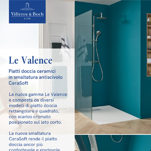 Villeroy & Boch, nuovi piatti doccia ceramici in smaltatura antiscivolo: Le Valence
