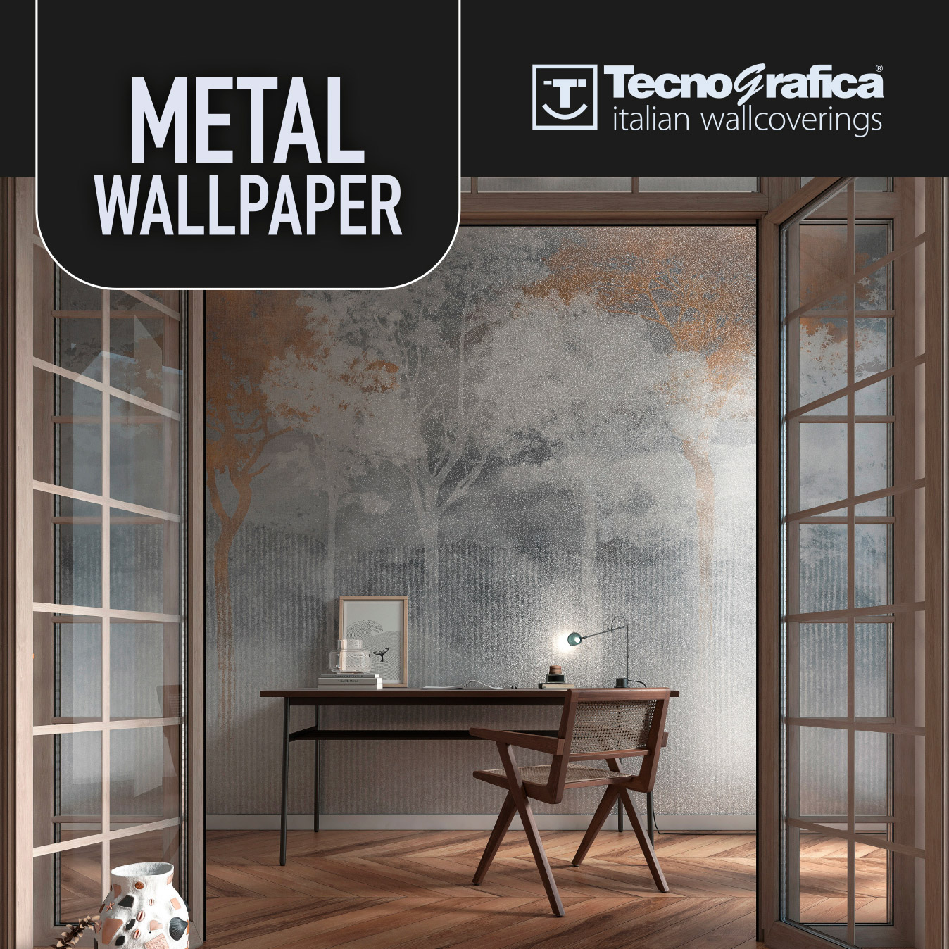 Fai risplendere le tue pareti con la carta da parati Metal by Tecnografica