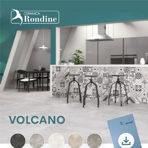 Piastrelle e grandi lastre effetto cemento dall'atmosfera unica: Volcano by Ceramica Rondine