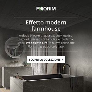 Ardesia e legno di quercia. Tocco rustico e sobriet� moderna. Scopri Woodslate Life di Florim