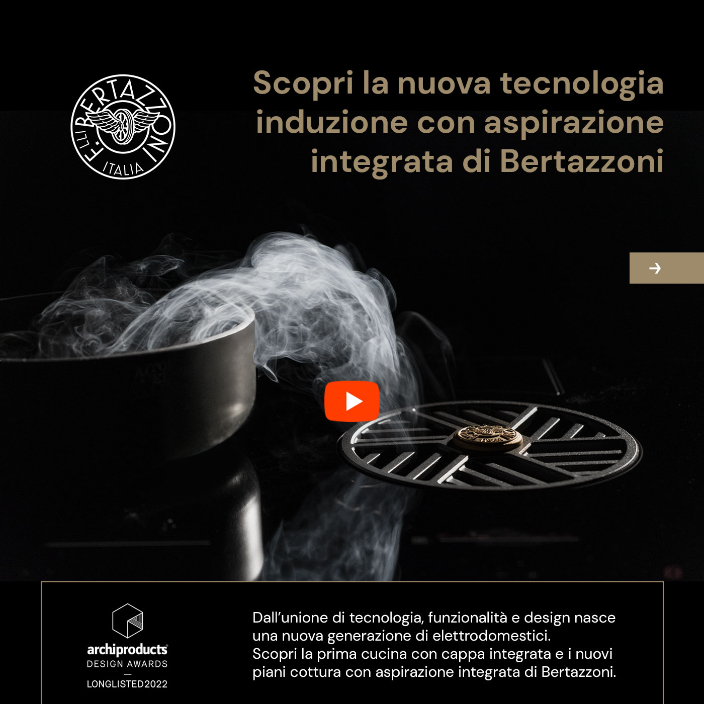 Nuova Cucina Air-Tec e piano a induzione con cappa integrata di Bertazzoni