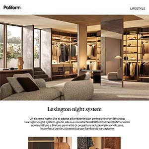 Lexington, il sistema notte di Poliform: scegli la configurazione a parete o a soffitto