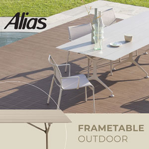 Alias, Frametable outdoor collection: tavoli in alluminio per esterni