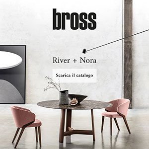 Bross, tavolo River e poltrona Nora: linee stondate, avvolgenti e dal comfort elevato