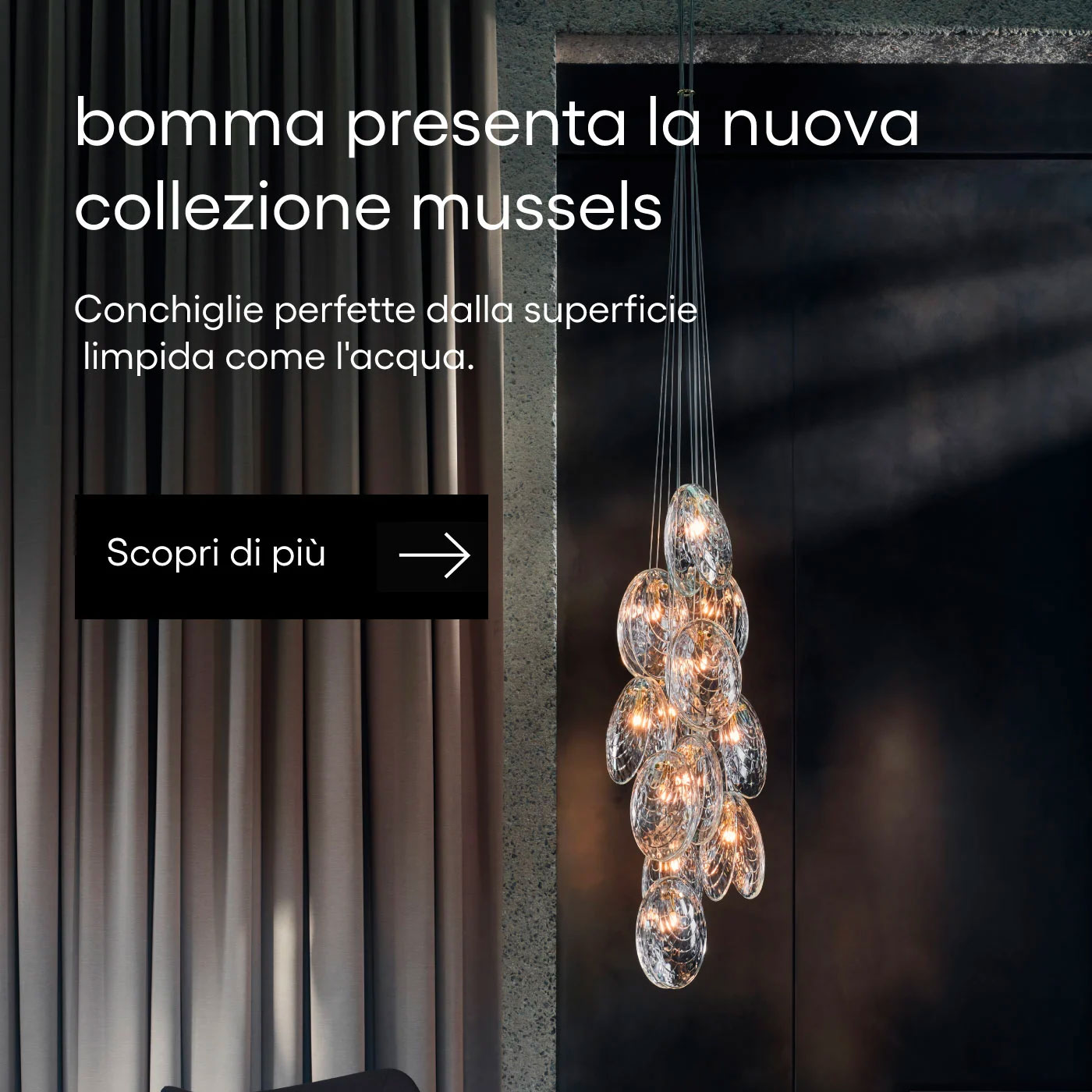 Bomma: costellazioni luminose dall'estetica organica. Nuova collezione Mussels