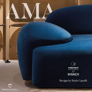 Collezione di sedute imbottite Ama di Paolo Castelli dalle linee morbide e sinuose