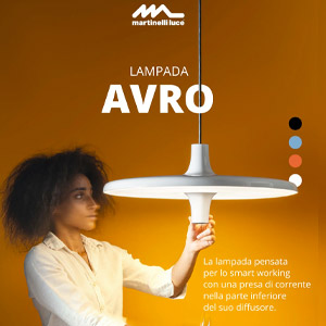 Martinelli Luce, Avro: la lampada smart che nasconde una presa di corrente