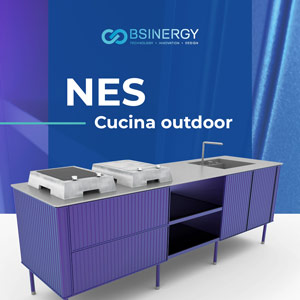 Cucina outdoor in alluminio Nes di BSinergy pratica e di grande impatto estetico