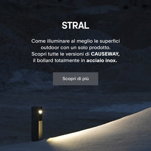 Illumina gli spazi esterni con Causeway di Stral, il bollard totalmente in acciaio inox