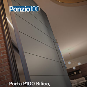Porta d'ingresso in alluminio Ponzio P100 Bilico, la nuova protagonista del living