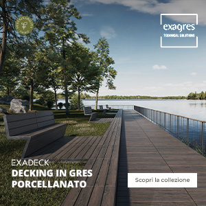 Sistema di pavimentazione decking in gres porcellanato Exadeck di Exagres