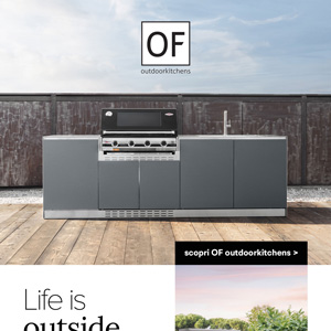 Cucine da esterno OF outdoorkitchens, linearit� ed eleganza unite alla durevolezza dell'acciaio