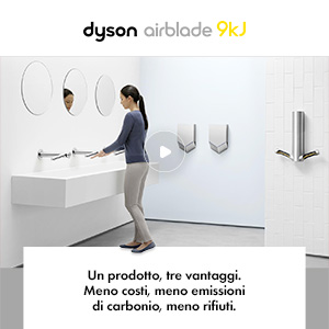 Massima Sostenibilit� con Dyson Airblade, l'asciugamani elettrico a basso consumo