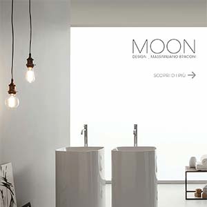Nuovi lavabi e sanitari Moon by Scarabeo: bordi minimi e forme accoglienti