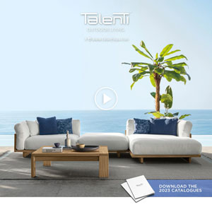 Argo, la collezione outdoor di Talenti in legno di Accoya o alluminio