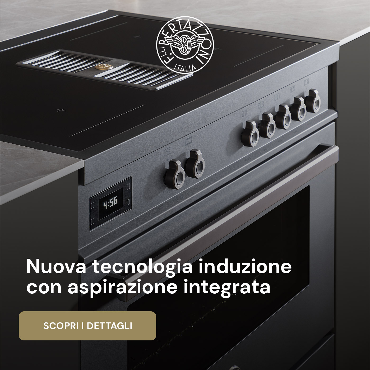 Nuova Cucina Air-Tec e piano a induzione con cappa integrata di Bertazzoni