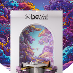 Collezione 2023 carte da parati beWall: geometrie, forme sinuose ed effetti immersivi