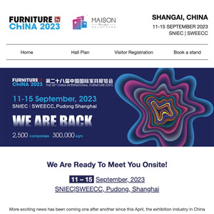 Furniture China 2023, 11-15 settembre, Shangai. Registrati ora, non mancare