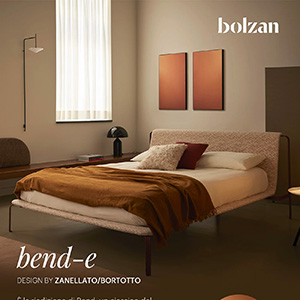 Nuova riedizione del letto Bend by Bolzan: l'artigianalit� del ferro forgiato e del tessuto