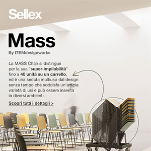 Sellex, sedia super-impilabile Mass: design senza tempo dai molteplici utilizzi