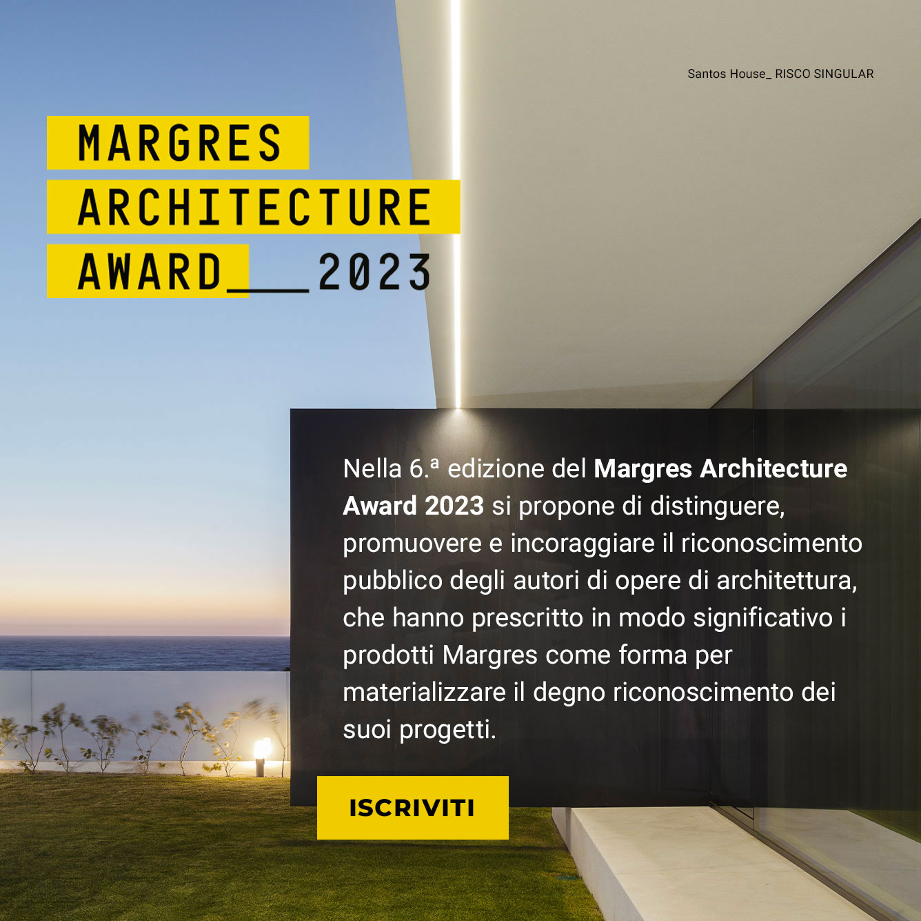Presentate il vostro progetto al Margres Architecture Award 2023: candidatevi per vincere il premio