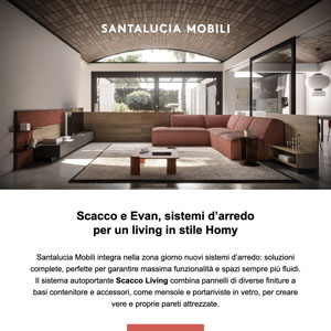 Living in stile Homy, sistemi d'arredo Scacco e Evan di Santalucia Mobili