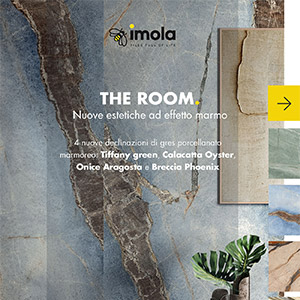 Superfici ceramiche ad effetto marmo: 4 nuove proposte The Room di Imola Ceramica
