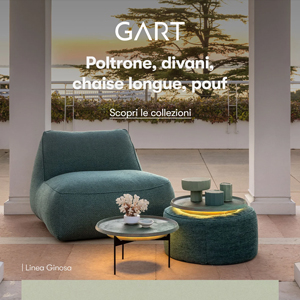 Sedute Gart in-outdoor Made in Italy: tessuti tecnici, morbidi e resistenti