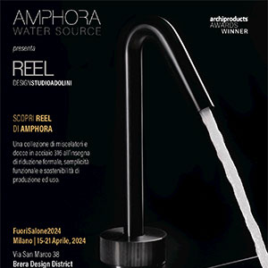 Reel: purezza geometrica di miscelatori e docce di Amphora Design