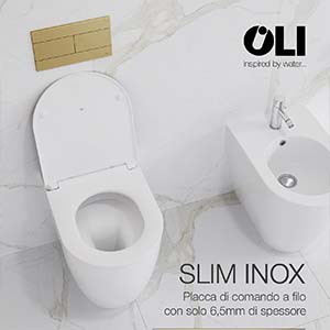 Placche di comando Slim Inox di OLI con solo 6,5mm di spessore