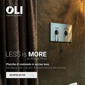 Nuova finitura oro Less is more by OLI: placche di comando semplici ed essenziali