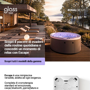 Minipiscina Escape completa di ogni comfort. Scopri tutti i modelli della gamma di Glass 1989