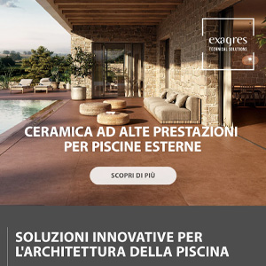 Soluzioni tecniche in ceramica per piscine esterne Exagres